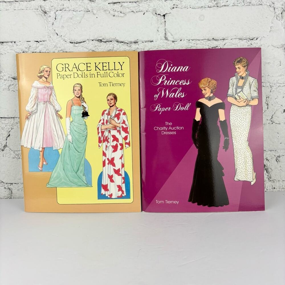 Vintage Princess Diana & Grace Kelly Paper Doll Books